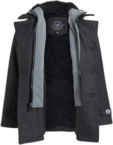 img 3 attached to Charcoal Boys' Clothing: Republic Peacoat with Faux Fur Pockets - Jackets & Coats