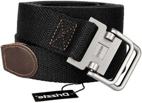 img 1 attached to 👖 Drizzte Double Canvas Belt in Black - Men's Accessory for Enhanced SEO