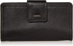 img 4 attached to Fossil Women's Logan Clutch Wallet with RFID-Blocking Technology - Genuine Leather