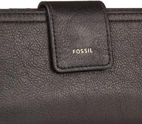 img 1 attached to Fossil Women's Logan Clutch Wallet with RFID-Blocking Technology - Genuine Leather