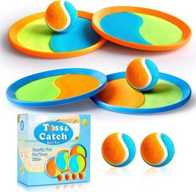img 4 attached to 🎾 Fun and Dynamic Toss Catch Ball Set Paddles for Active Play