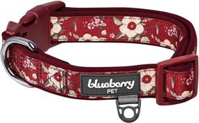 img 4 attached to 🐾 Blueberry Pet's Stylish Collection: Soft & Comfy Flower Print Neoprene Padded Dog Collars - 10+ Unique Patterns