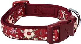 img 1 attached to 🐾 Blueberry Pet's Stylish Collection: Soft & Comfy Flower Print Neoprene Padded Dog Collars - 10+ Unique Patterns