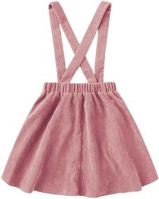 img 3 attached to 👗 Chic and Comfy: Romwe Corduroy Button Elastic Overall Girls' Skirts & Skorts Apparel