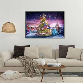 img 2 attached to 🎄 Dazzling Christmas Tree Diamond Painting Kit: DIY 5D Cross Stitch Square Embroidery for Mesmerizing Home Wall Decor