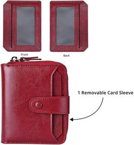 img 2 attached to 👜 Leather Zippered Peacock Women's Handbags & Wallets with Wallets Blocking Feature