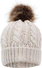 img 3 attached to 3-Piece Cable Knit Beanie Hat, Gloves & Scarf Set for Women- Perfect Winter Accessories