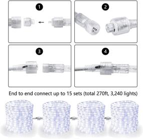 img 3 attached to 🎄 BrizLabs 18ft 216 LED Rope Lights: Waterproof Daylight Connectable Clear Tube Lights for Xmas Patio, Tree, Party - Bright White