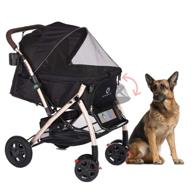 🐾 hpz-pr america hpz pet rover premium heavy duty dog/cat stroller: zipperless entry, pump-free rubber tires, travel carriage for small, medium, large pets – x-large, black 2nd-gen. – pack of 1 logo