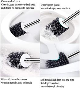 img 1 attached to 🚽 JCD Toilet Brush and Holder Set - TPR Brush Head, Stainless Steel Rod, Bathroom Cleaning Tool with Tweezers - Ultimate Bathroom Cleanliness