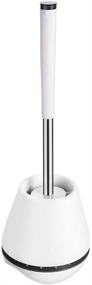 img 4 attached to 🚽 JCD Toilet Brush and Holder Set - TPR Brush Head, Stainless Steel Rod, Bathroom Cleaning Tool with Tweezers - Ultimate Bathroom Cleanliness