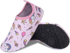 img 3 attached to 👣 Non-Slip Kids Water Swim Shoes: Quick-Dry Aqua Socks for Boys & Girls (Unicorn/Ice Cream) - the Perfect Barefoot Footwear