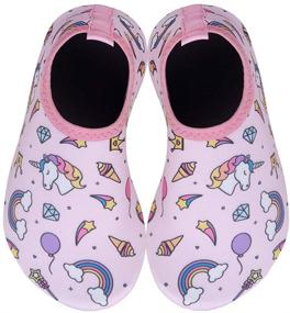 img 1 attached to 👣 Non-Slip Kids Water Swim Shoes: Quick-Dry Aqua Socks for Boys & Girls (Unicorn/Ice Cream) - the Perfect Barefoot Footwear