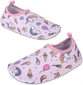 img 2 attached to 👣 Non-Slip Kids Water Swim Shoes: Quick-Dry Aqua Socks for Boys & Girls (Unicorn/Ice Cream) - the Perfect Barefoot Footwear