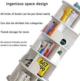 img 1 attached to Multifunctional 360°Rotating Floor Standing Bookcase Bookshelves