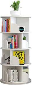 img 4 attached to Multifunctional 360°Rotating Floor Standing Bookcase Bookshelves