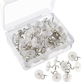 img 4 attached to 📌 50 Pcs KUUQA Clear Upholstery Twist Pins for Securing Slipcovers and Bedskirts with Decorative Heads