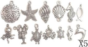 img 3 attached to Enhance Your Jewelry Making with ChangJin 65PCS Antiqued Silver Metal Sea Animal Charms