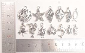 img 2 attached to Enhance Your Jewelry Making with ChangJin 65PCS Antiqued Silver Metal Sea Animal Charms