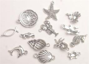 img 1 attached to Enhance Your Jewelry Making with ChangJin 65PCS Antiqued Silver Metal Sea Animal Charms