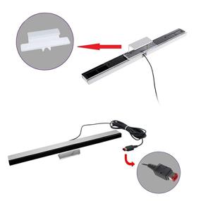 img 1 attached to 🎮 Wired Sensor Bar for Wii/Wii U Console by QAQBOYS - Infrared IR Signal Ray Replacement Motion Sensor Bar with Stable Stand