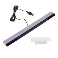 🎮 wired sensor bar for wii/wii u console by qaqboys - infrared ir signal ray replacement motion sensor bar with stable stand logo