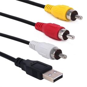 img 1 attached to 🔌 Ночной Волк 5 футов USB-мужской кабель с разъемом RCA-мужской разъем | Аудио Видео AV Композитный адаптер для телевизора с поддержкой USB