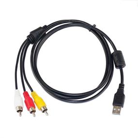img 3 attached to 🔌 Ночной Волк 5 футов USB-мужской кабель с разъемом RCA-мужской разъем | Аудио Видео AV Композитный адаптер для телевизора с поддержкой USB