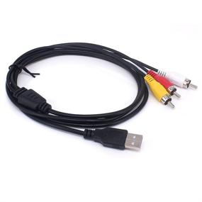 img 2 attached to 🔌 Ночной Волк 5 футов USB-мужской кабель с разъемом RCA-мужской разъем | Аудио Видео AV Композитный адаптер для телевизора с поддержкой USB