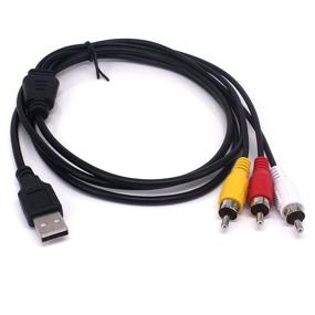 img 4 attached to 🔌 Ночной Волк 5 футов USB-мужской кабель с разъемом RCA-мужской разъем | Аудио Видео AV Композитный адаптер для телевизора с поддержкой USB