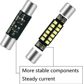 img 2 attached to 🔆 TORIBIO 28MM 12SMD DC12V Лампа Галогенная для светильников - Сверхяркий для 6614 6614F 6641 6612F - Ксеноново-белый 6000K (Набор из 4)