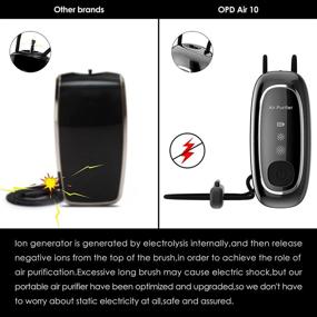 img 3 attached to 🌬️ OPD A10 Portable Air Purifier Necklace: 100% No Static Electricity, Rechargeable Ionizer for Bedroom, Car, Airplane - Black