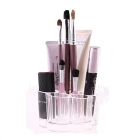 img 1 attached to 💄 GBSTORE Acrylic Flower Cosmetic Makeup Brush Holder: Organize Your Makeup Collection Conveniently with 12 Spaces