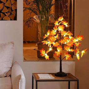 img 4 attached to 🍁 Enhance Your Autumn Décor with the Jun Xiang 24 Led Maple Lamp: 20 Inches Lighted Fall Tree with Timer and 8 Lighting Modes (Warm White)