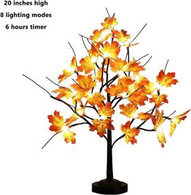 img 2 attached to 🍁 Enhance Your Autumn Décor with the Jun Xiang 24 Led Maple Lamp: 20 Inches Lighted Fall Tree with Timer and 8 Lighting Modes (Warm White)