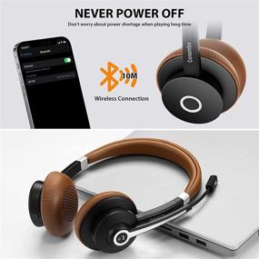 img 1 attached to 🎧 Wireless Bluetooth Headset with Noise Canceling Mic, 25-Hour Playtime, Hands-Free Comfortable Fit On-Ear Headphone for iPhone, Android, Cell Phones - V5.0