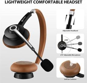 img 2 attached to 🎧 Wireless Bluetooth Headset with Noise Canceling Mic, 25-Hour Playtime, Hands-Free Comfortable Fit On-Ear Headphone for iPhone, Android, Cell Phones - V5.0