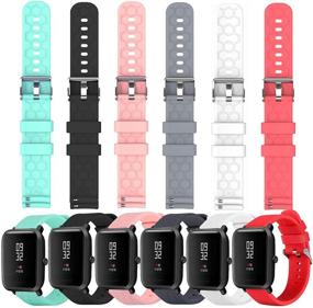 img 4 attached to 📿 Premium Silicone 6-Pack Bands: Perfect Fit for Willful SW020/SW021/SW025 Smart Watches - Ideal Replacement Bands for Men and Women