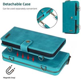 img 1 attached to 📱 Premium iPhone 13 Pro Wallet Case 2021: Detachable Magnetic 2-in-1 Case with Card Holder & Lanyard - Blue | Misscase