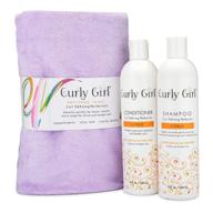 💆 complete curly hair care set: shampoo, conditioner & anti frizz microfiber towel logo