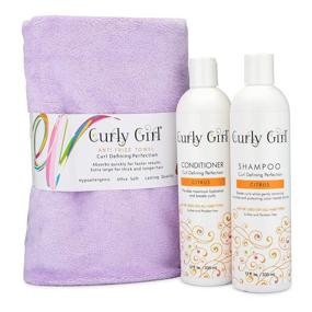 img 4 attached to 💆 Complete Curly Hair Care Set: Shampoo, Conditioner & Anti Frizz Microfiber Towel