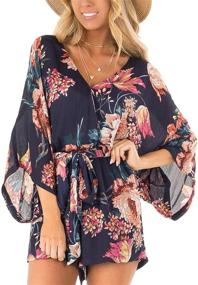 img 4 attached to 🌸 Stylish and Comfy AIMCOO Women's Floral Print Jumpsuits: Perfect for Summer Chic Looks!