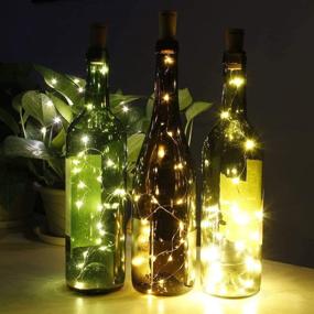 img 2 attached to 🍷 CylaPex 10 Pack Wine Bottle Lights with Cork: Stunning LED Decoration for DIY, Parties, and Festive Celebrations – Warm White Glow