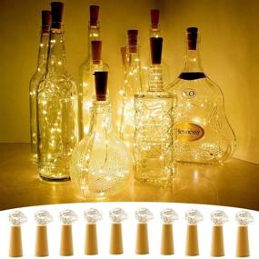 img 4 attached to 🍷 CylaPex 10 Pack Wine Bottle Lights with Cork: Stunning LED Decoration for DIY, Parties, and Festive Celebrations – Warm White Glow