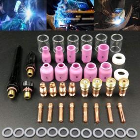 img 2 attached to 🔥 49PCS Velidy TIG Welding Torch Stubby Gas Lens #10 Pyrex Glass Cup Kit WP-17/18/26