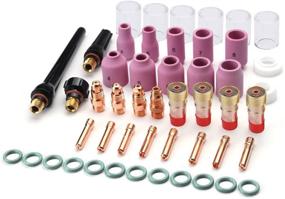 img 4 attached to 🔥 49PCS Velidy TIG Welding Torch Stubby Gas Lens #10 Pyrex Glass Cup Kit WP-17/18/26