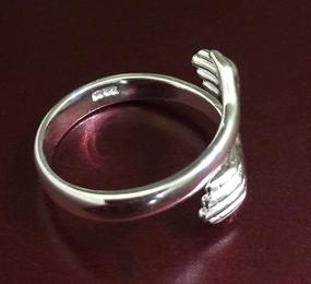 img 2 attached to Silver Embrace Open Rings: Adjustable Hugging Hands Rings for Couples, Romantic Statement Wedding Jewelry (2 Pcs)