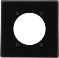 🔌 leviton 80530-blk 2-gang flush mount device receptacle wallplate - midway size, black logo