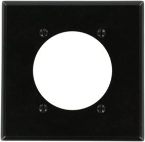 img 1 attached to 🔌 Leviton 80530-BLK 2-Gang Flush Mount Device Receptacle Wallplate - Midway Size, Black