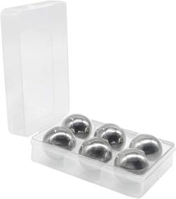 img 4 attached to 6Pcs Stainless Steel Ice Cubes Cooling Ball Whiskey Stones Reusable Metal for Wine, Whiskey, Bourbon, Scotch, Vodka, Liqueurs, Beer, Whiskey Chilling Rocks